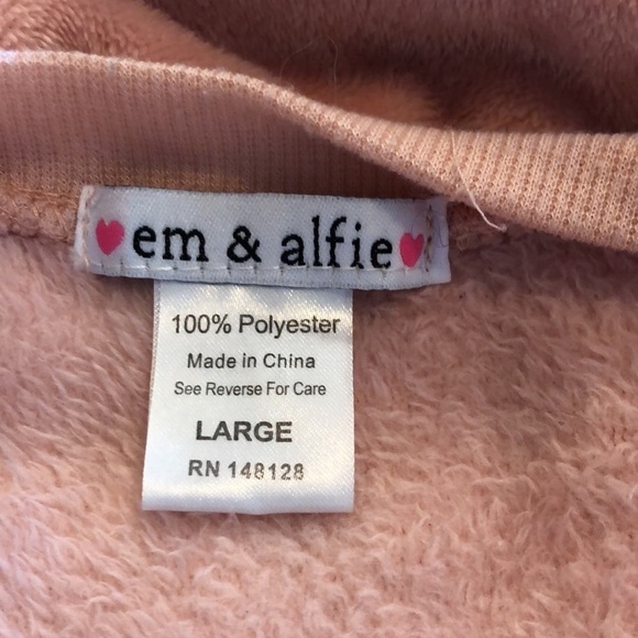 ‘Em & Alfie Lush Fabric Long Sleeve Crew Neck STAY COZY Pullover Top Size L - Picture 8 of 9